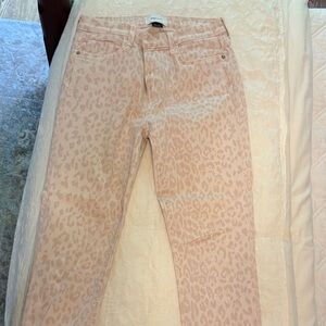 Current/Elliott Pink Leopard Skinny Jeans